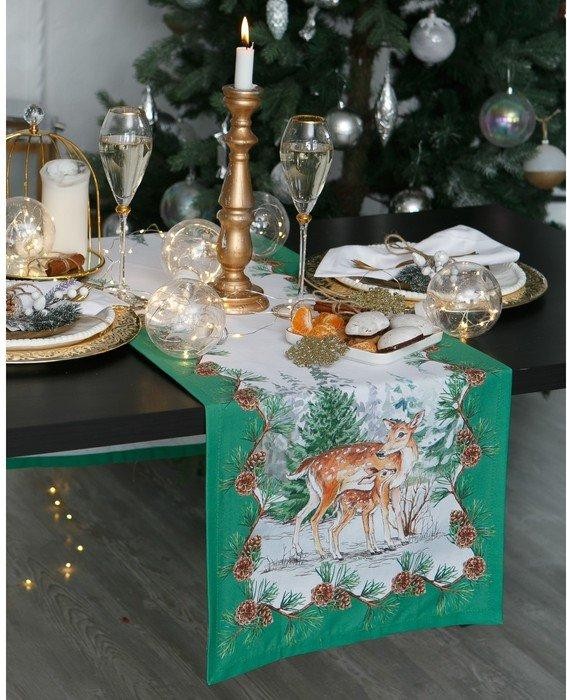 Дорожка на стол «Этель: Новогодний лес», 40 × 147 см, 100 % хлопок, саржа, 190 г/м²