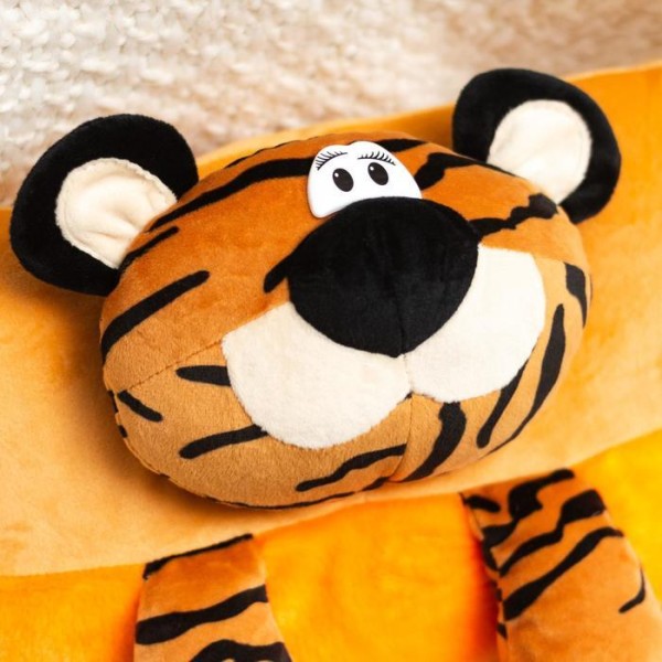 Подушка-игрушка декоративная «Тигр-Соня» 45х40см, цвет оранжевый