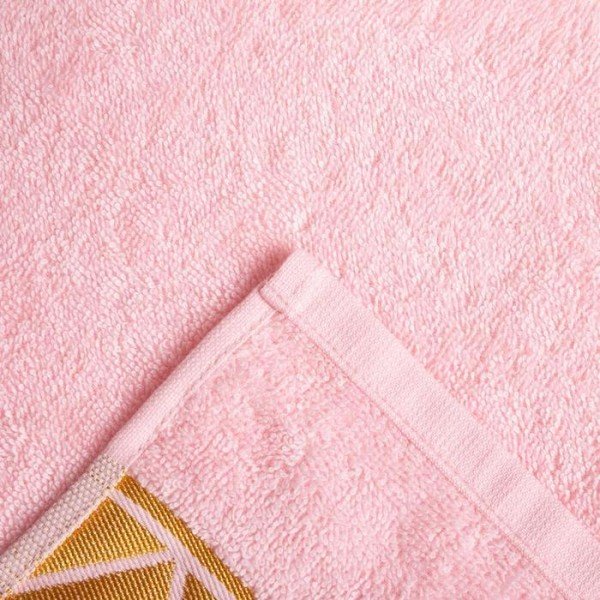 Полотенце махровое "Ромбы" розовое 50х90 см, 100% хл, 370гр/м2