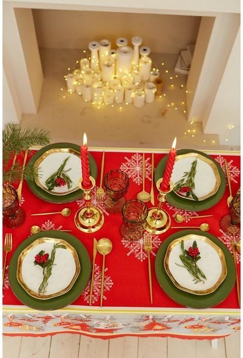 Скатерть Доляна «Новый год: Домашний уют» 145×220 см, 100% п/э
