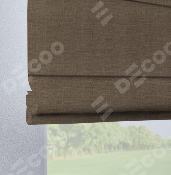 Римская штора на петлях «Кортин», ткань лён мокко