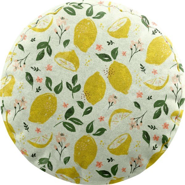 Подушка круглая Cortin «Сочные лимоны»