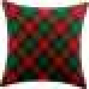 Подушка квадратная Cortin «Красно-зелёная клетка»