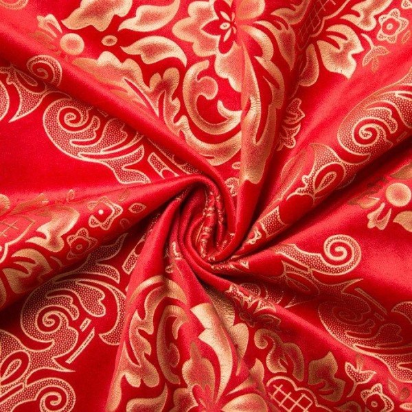 Штора портьерная Этель «Версаль» 160×270 см, цвет красный, 100% п/э