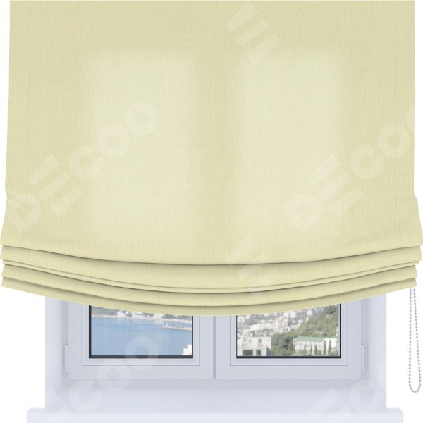 Римская штора «Кортин», канвас светло-бежевый, Soft с мягкими складками