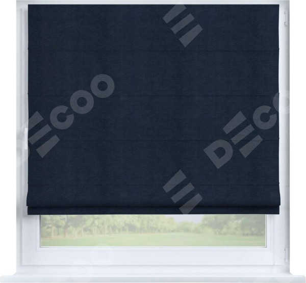 Римская штора «Кортин» на створку, ткань софт однотонный тёмно-синий
