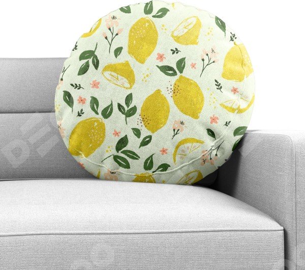 Подушка круглая Cortin «Сочные лимоны»
