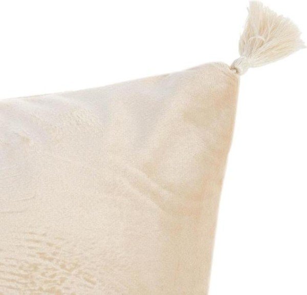 Наволочка на подушку с кисточками Этель цвет молочный, 45х45 см, 100% п/э, велюр