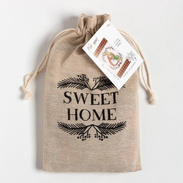 Набор в мешочке Этель Sweet home: полотенце 40х73 см, формочки для запекания - 3 шт.