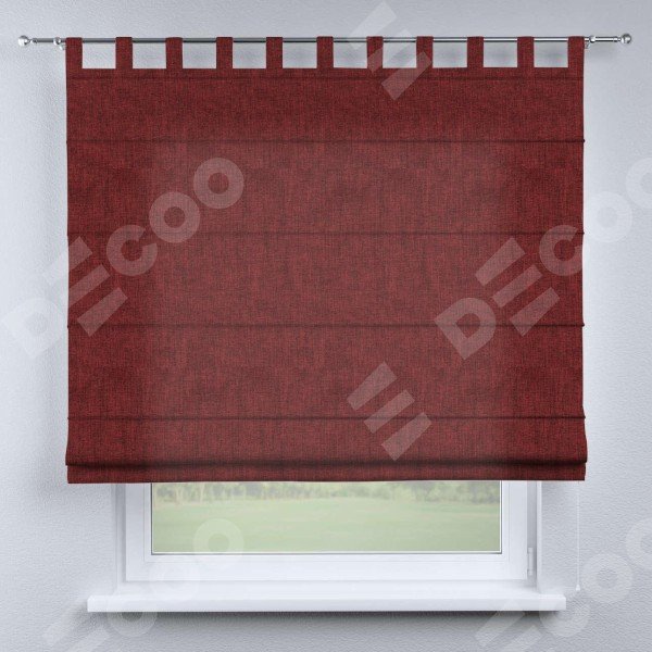 Римская штора на петлях «Кортин», ткань лён кашемир бордовый