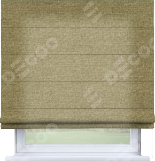 Римская штора «Кортин» для проема, из ткани лён коричневый