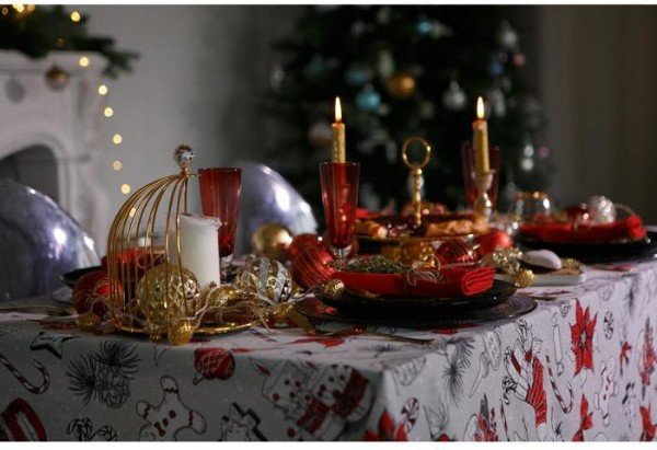 Скатерть Доляна «Новый год: Новогоднее настроение» 250х149 см, 100% хлопок, 164 г/м2