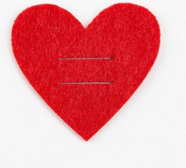Набор для декора столовых предметов "Love" 4 шт, красный, 5,4 х 5 см, 100% п/э, фетр