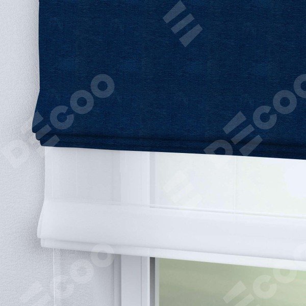 Римская штора «Кортин» день-ночь, ткань софт однотонный синий