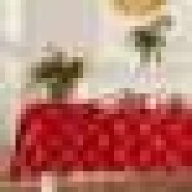 Скатерть Этель "Пуансеттия" цв.красный, 142*220 +/-3 см, 115 ±10 гр,100%