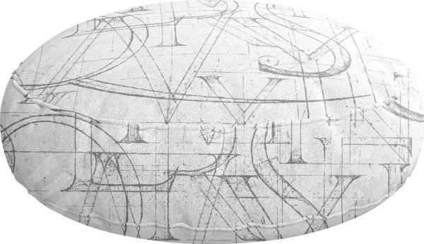 Подушка круглая Cortin «Античные буквы»