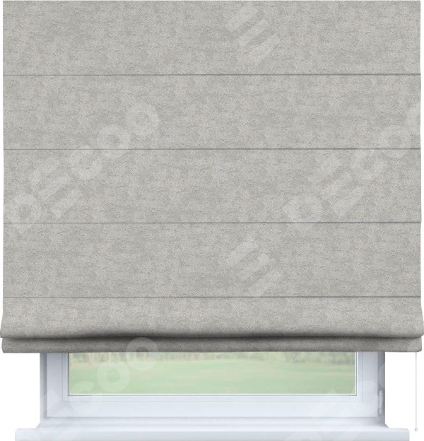 Римская штора «Кортин», софт мрамор светло-серый, для проёма