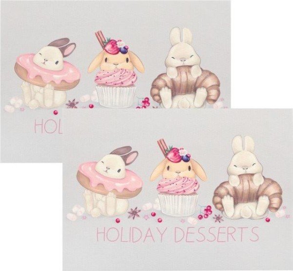 Набор салфеток на стол "Holiday desserts", ПВХ, 40*29 см, 2 шт
