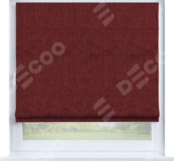 Римская штора «Кортин» на створку, ткань лён кашемир бордовый