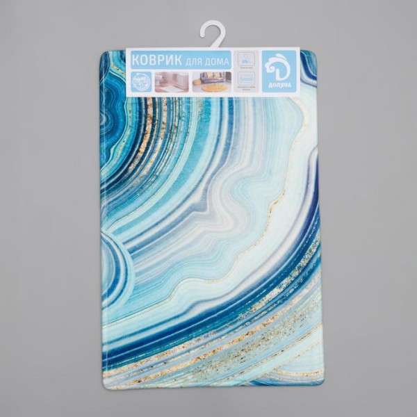 Коврик Доляна «Камень», 40×60 см, цвет голубой