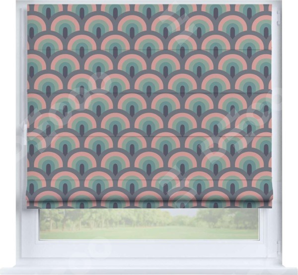 Римская штора «Кортин» на створку «Ретро орнамент»