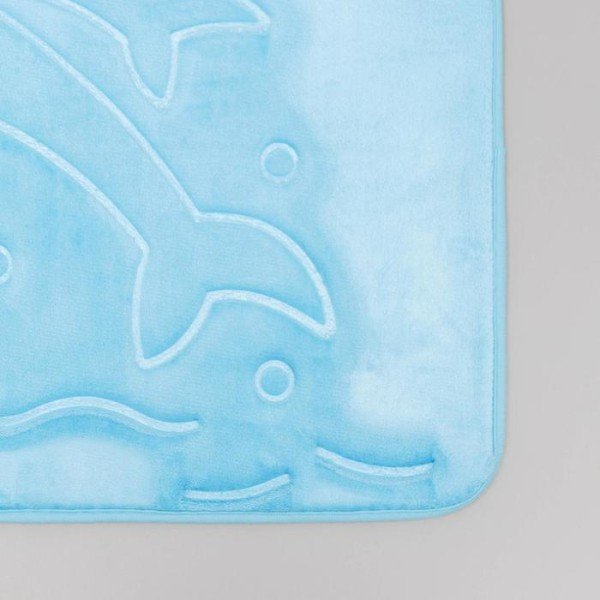 Коврик Доляна «Дельфины», 50×80 см, цвет синий