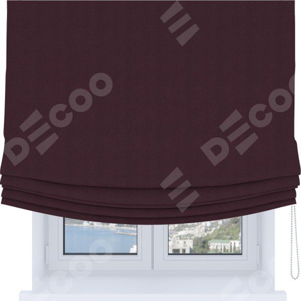 Римская штора Soft с мягкими складками, блэкаут однотонный цвет сиреневый