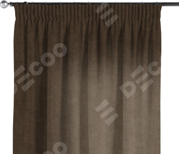 Комплект штор канвас коричневый, на тесьме «Карандаш»