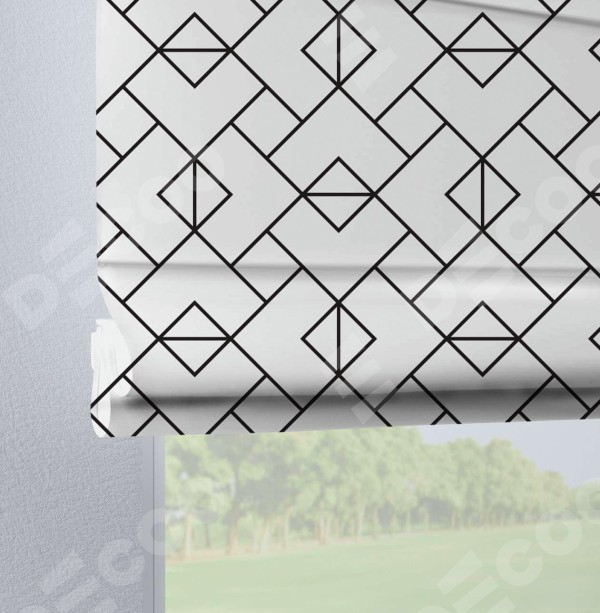 Римская штора на петлях «Геометрический орнамент»