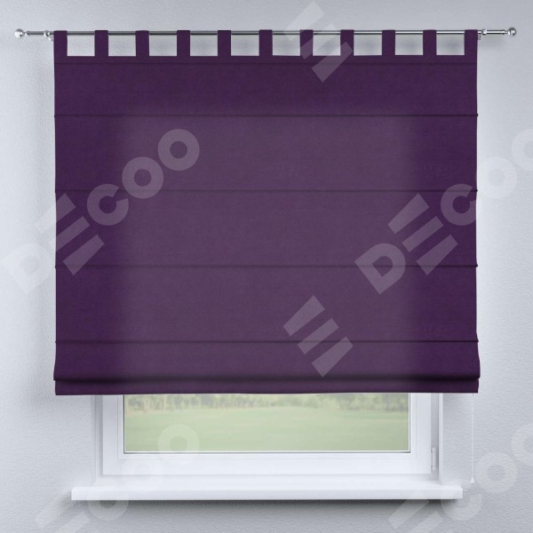 Римская штора на петлях «Кортин», ткань вельвет тёмно-фиолетовый