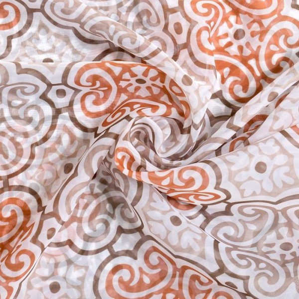 Тюль "Этель" Дамаск цвет бежевый 200х250 см, вуаль, 100% п/э