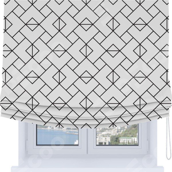 Римская штора Soft с мягкими складками, «Геометрический орнамент»