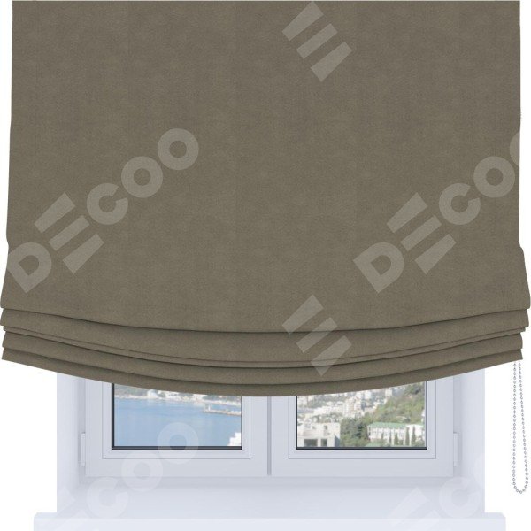 Римская штора Soft с мягкими складками, ткань бархат ария