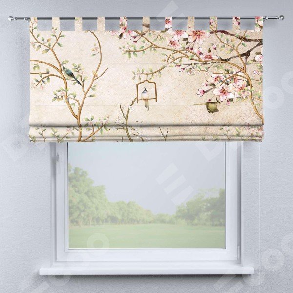 Римская штора на петлях «Весенний сад»