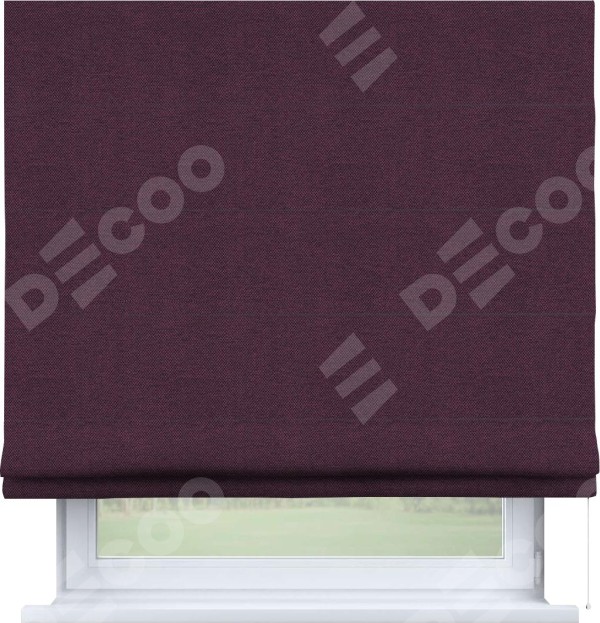 Римская штора «Кортин» для проема, ткань лён димаут, фиолетовый
