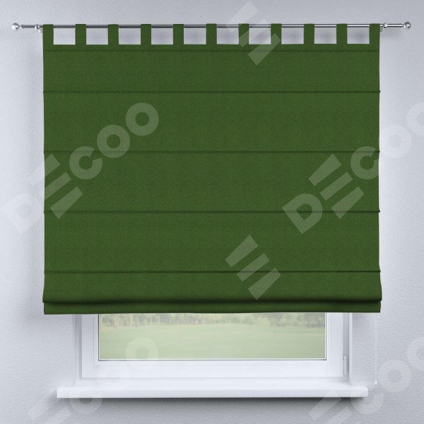 Римская штора на петлях «Кортин», ткань блэкаут однотонный, зелёный перламутр