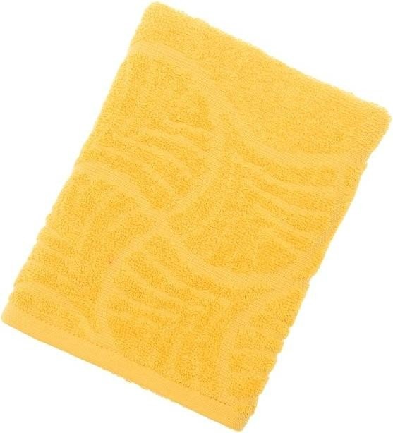 Полотенце махровое "Волна", размер 50х90 см, 300 гр/м2, цвет желтый