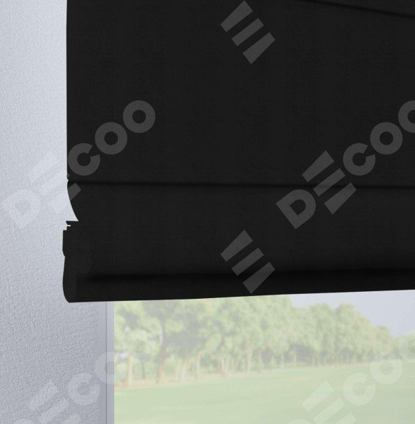 Римская штора на петлях «Кортин», ткань блэкаут однотонный, черный