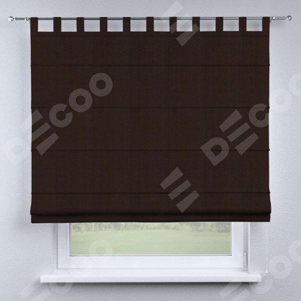 Римская штора на петлях «Кортин», ткань блэкаут однотонный, тёмно-коричневый