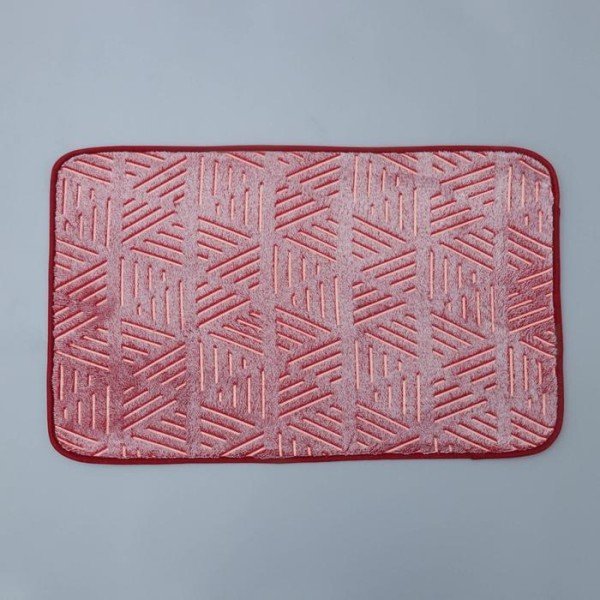 Коврик «Светящиеся грани», 50×80 см, цвет бордовый
