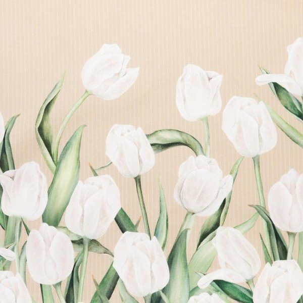 Фартук "Этель" Белые тюльпаны 60*70 см, 100% хлопок, саржа 190 г/м2
