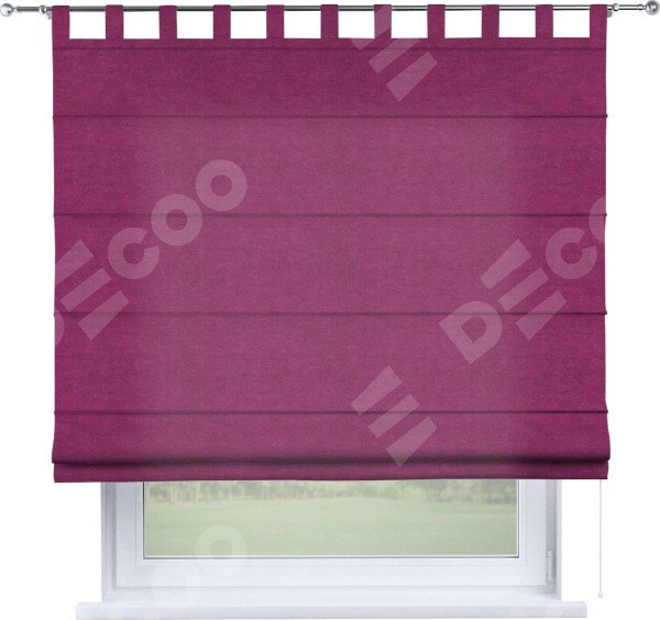 Римская штора на петлях «Кортин», ткань вельвет фиолетовый