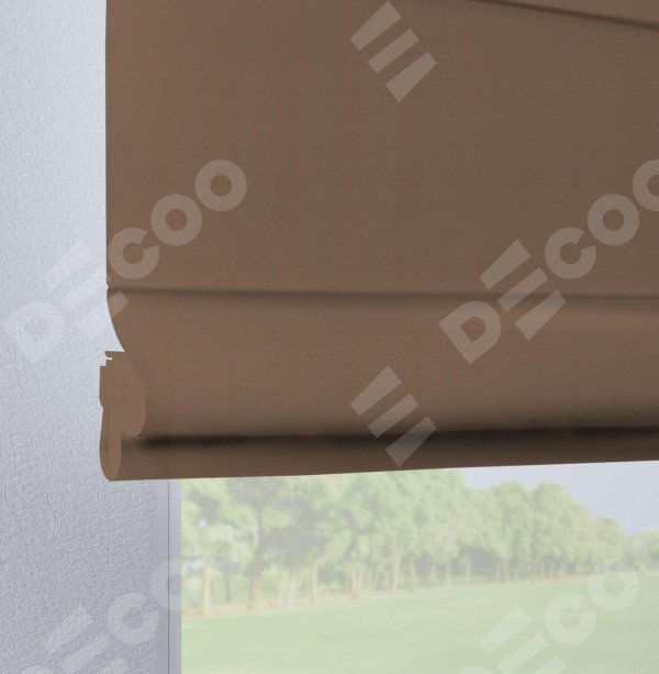 Римская штора на петлях «Кортин», ткань блэкаут однотонный, коричневый