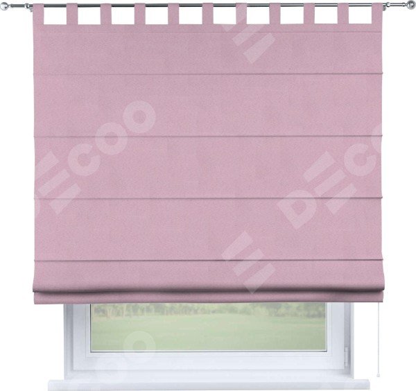 Римская штора на петлях «Кортин», ткань pipa блэкаут розовый