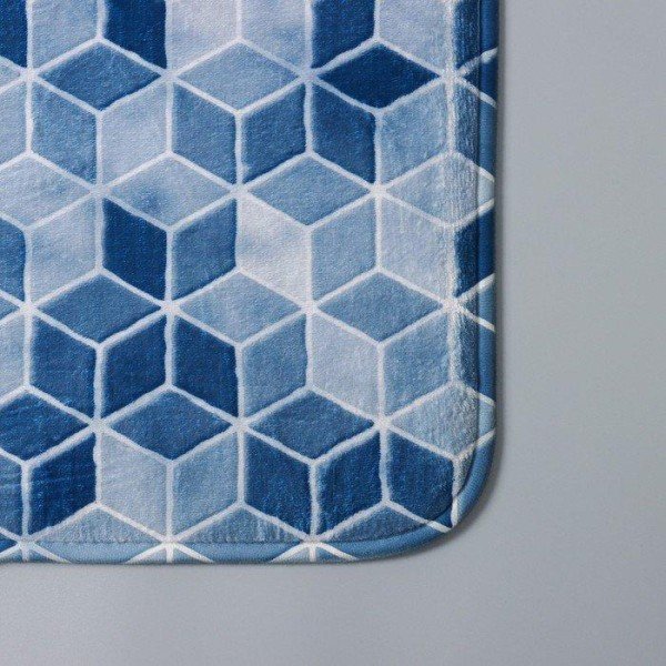 Набор ковриков для ванны и туалета Доляна «Бурлеск», 2 шт: 50×80, 40×50 см, цвет синий