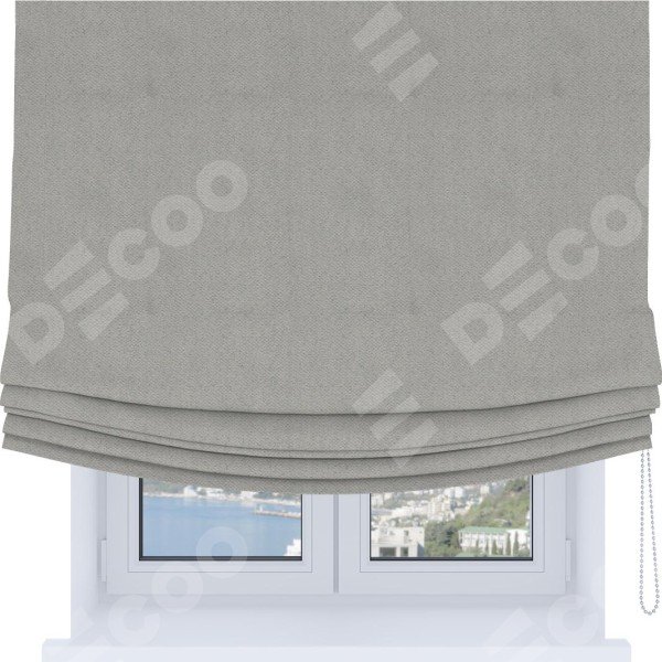 Римская штора Soft с мягкими складками, ткань блэкаут с блеском тёмно-серый