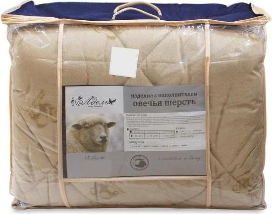 Одеяло 140*205 см овечья шерсть, вес 1,7 кг тик п/э