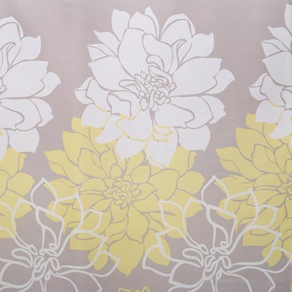 Штора для ванной комнаты Доляна «Большие цветы», 180×180 см, полиэстер, цвет жёлтый