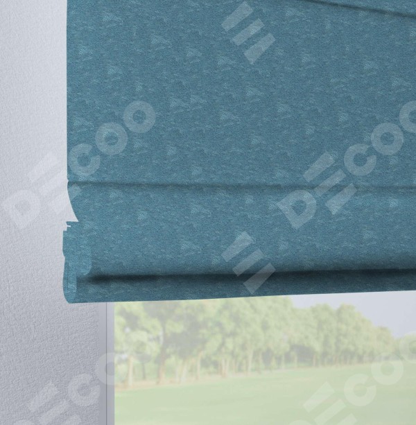 Римская штора «Кортин», софт мрамор голубой, на петлях