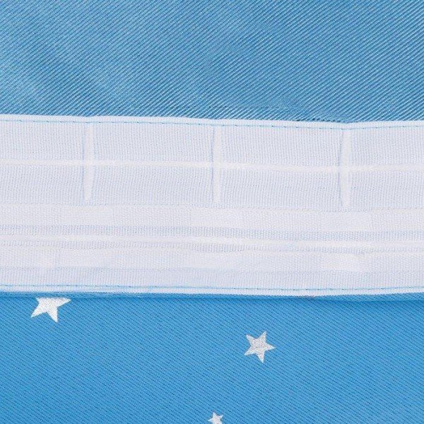 Портьера Этель «Звезды» без держателя, цвет голубой, 170х260 см, блэкаут, 100% полиэстер